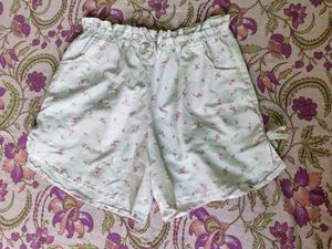 Floral Print White Shorts