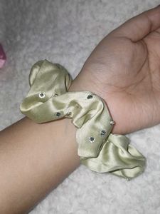 Embellished Satin Scrunchies
