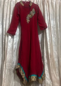 Beautiful chili red chiffon Kurta