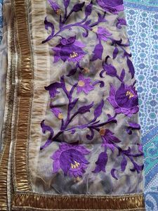Elegant Purple Floral Dupatta
