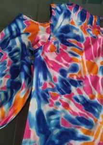 Tie Dye Cold Shoulder Top