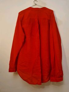 M&amp;S Red Linen Top ❤️