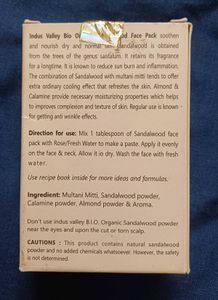 Indus Valley Bio Organic Sandalwood Face Pack