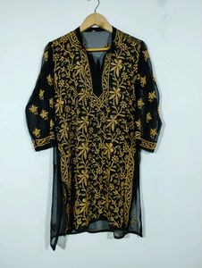 Black Lucknowi Kurti