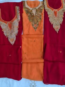 Embroidered Salwar Kameez Suit Fabric With Dupatta