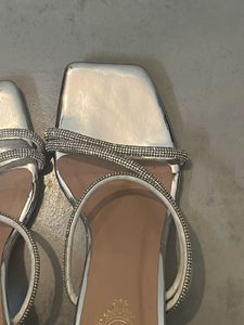Party Silver Block Heel