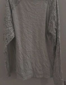 Minimalist Grey Aesthetic Full-Sleeve T-Shirt