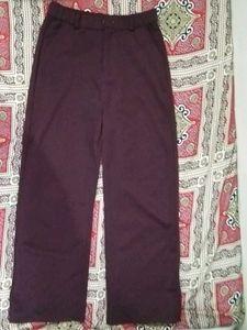 Maroon Wide Leg Pants