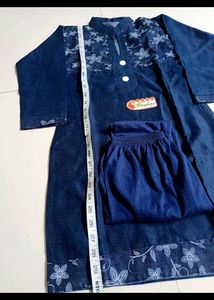 new denim kurta with legging set