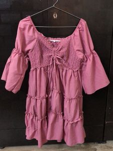 Cute Baby Pink Dress With Adjustable Neckline🌸💞