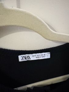 Zara Black Ribbed Crop Tank Top