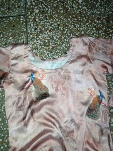 Picock Print Satin Suit