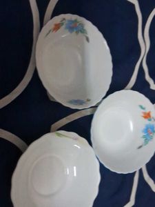 Three Ceramic Laopala Brand Bowl And 4 Spoon