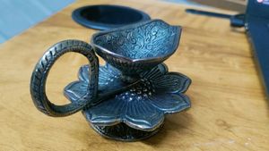 Metal Oil Diya With Handle