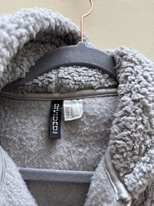 Fuzzy Grey Cropped Hoodie