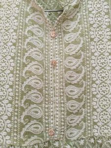 Green Embroidered Tunic Top