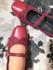 Silver Style Maroon Mary Janes