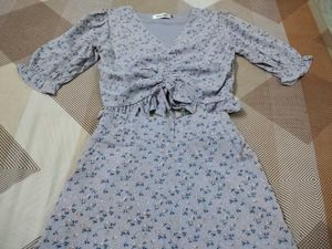 Floral Print Ruched Top And Trousers Co-rd Set