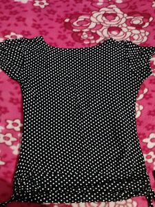 Black And White Polka Dot Top