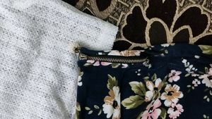 Pearl Off Shoulder Top With Floral Skirt