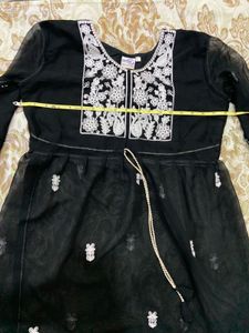 Black Embroidered Tunic Top