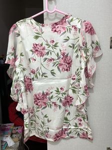 Floral Print Top ,top Part Of Night Wear