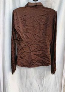 182610. Brown V-Neck Top