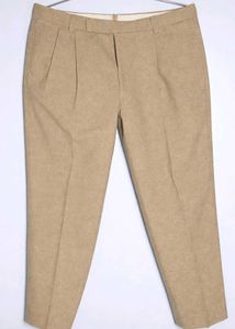 Men's Vintage Tan Pleated Formal Trouser