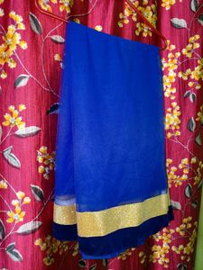 Blue Net-Velvet Lehenga Choli Set 💙