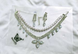Elegant Pearl &amp; Crystal Jewelry Set
