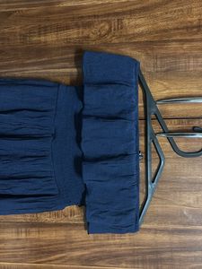 Navy Blue Off-Shoulder Dress