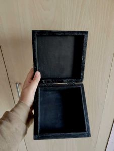 Black Floral Carved Wooden Box✅