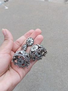 Silver Jhumka Earrings