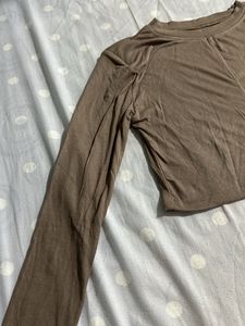 Khaki Colour Crop Top