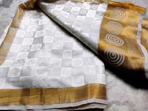 Pure Satin White Colour Wedding Silk Saree