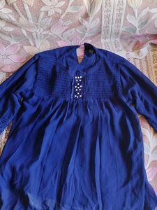 This Is Rayon Navy Blue Stylish Top For Women