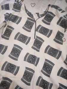 Patterned Tunic Yellow Short Kurti