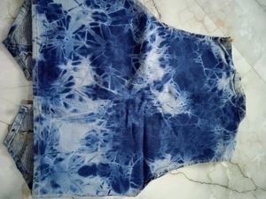 t-shirt with denim jacket.