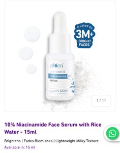 Plum 10% Nicaninamide &amp; Rice Water Face Serum-15ml