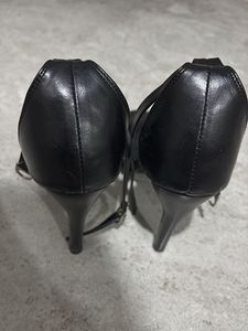 Black Ankle Strap Heels - Size 38