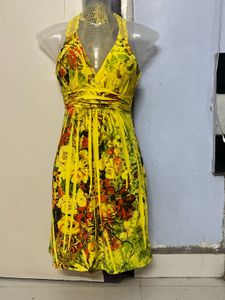 Pintrest Padded Floral Halter Dress