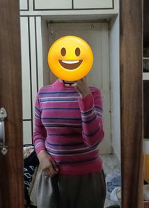 Striped Turtleneck Top