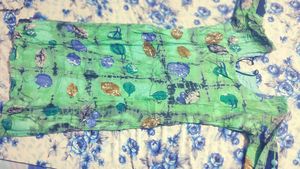 Cotton Kurta with Unique Neck,Hands. Free EarStuds