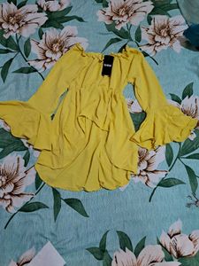 Shein Chic Off-Shoulder Yellow Top