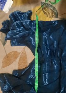 Elegant Blue high low Ruffled Dress