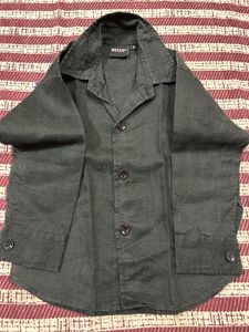 Linen Partywear Black Shirt -2-4 Year Boy
