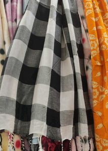 Black And White Checked Stole