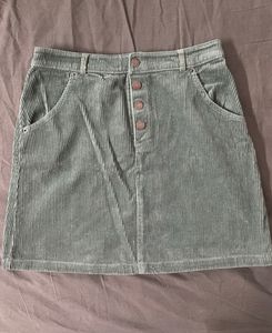 Corduroy Mini Skirt - Button Front