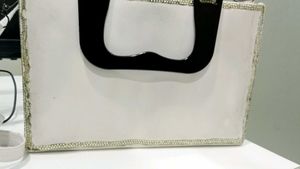 Unique White &amp; Black Handbag