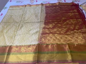 Cream Soft Silk Saree | Maroon Rich Pallu | Elepha